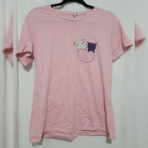 Sailor Moon Luna and Artemis Faux Pocket T-Shirt